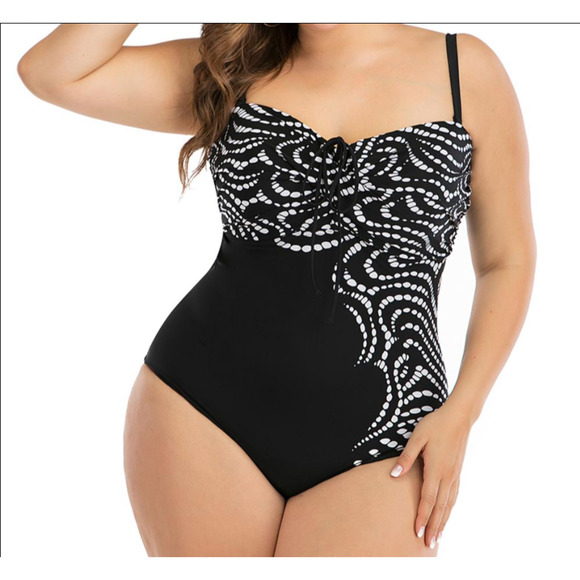 Printed One-piece Swimsuit Plus Size Bikini Women beach wear - Picture 5 of 7